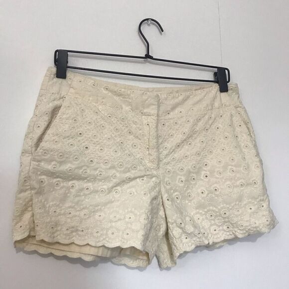 Ann Taylor LOFT Shorts Size 2 White Cream Eyelet - Picture 13 of 15